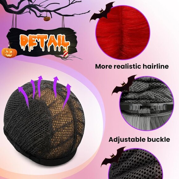 Red Straight Wig Halloween Costume main image 6